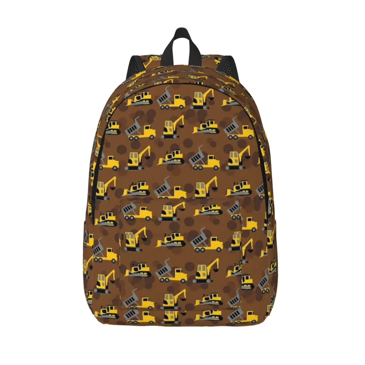 Pattern Construction Truck for Teens Student School Book Bags Canvas Daypack Middle High College Travel