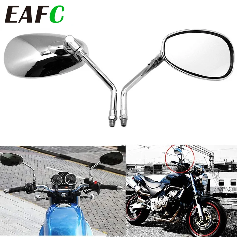EAFC-Espelho de alumínio transparente para motocicleta, bicicleta elétrica Espelho, Honda Shadow, Ace, Spirit, Magna, VT750, 10mm, 1 par