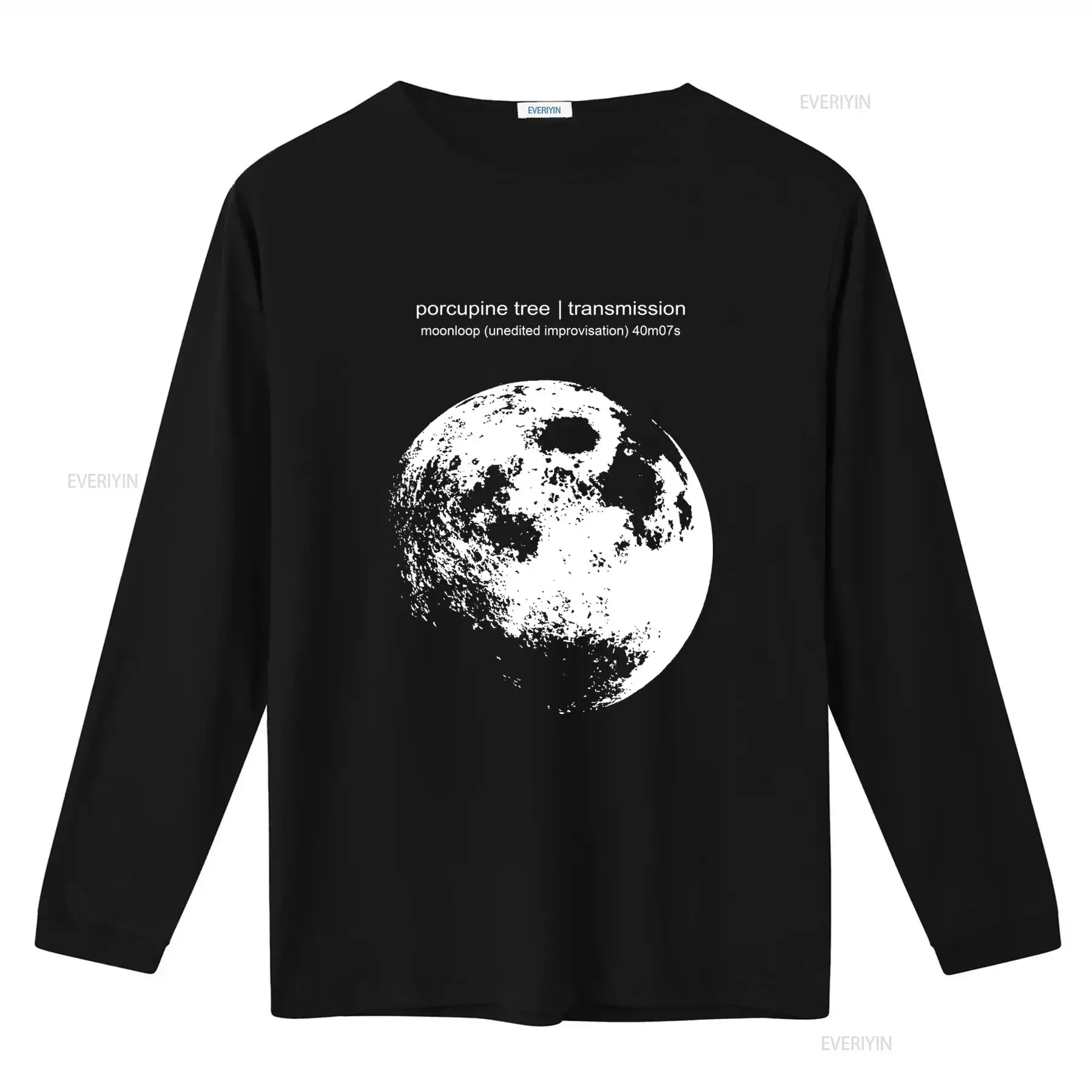 Moonloop Porcupine Tree Transmission T shirt with Moon Pattern Design vintage Washed Casual Breathable Unisex Comfortable