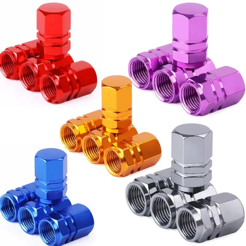 Tire Valve Stem Caps Decorative Tires Accessories Aluminum Alloy Nipple Wheel Caps For Cars Motorcycles Bicycle Cover Dustproof