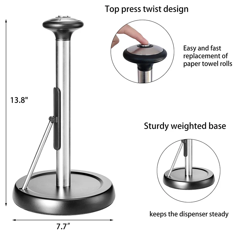 

-November Paper Towel Holder, Standing Paper Towel Organizer Roll Dispenser For Kitchen Countertop Home Dining Table