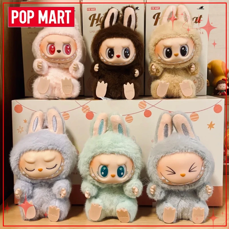 Popmart Labubu V1 V2 V3 The Monsters مثيرة معكرون لديها مقعد كبير في سلسلة الطاقة صندوق أعمى الفينيل الوجه أفخم دمية قلادة