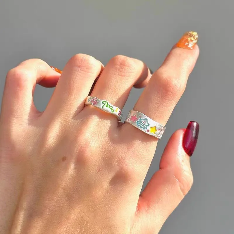 

925 Sterling Silver Geometric Dopamine Colored Flower Dinosaur Pentagram Star for Women Fine Jewelry Minimalist Accessories