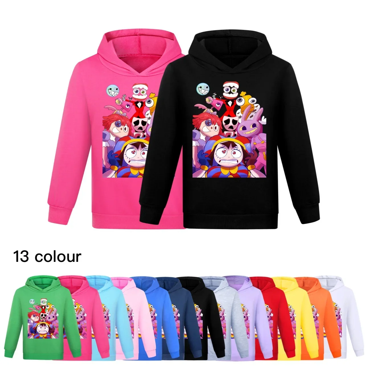 New  Kids Sweatshirts Boys Hoodies The Amazing Digital Circus merch Boys Hooded Pullover Basic Coat Sweat Girls Streetwear 2896