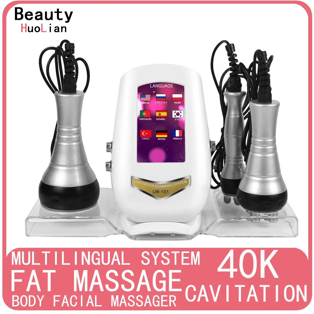 

3 in 1 40K Cavitation Radio Frequency Ultrasonic Slimming Machine Wrinkle Removal Weight Loss Skin Tightening Facial Beauty Tool