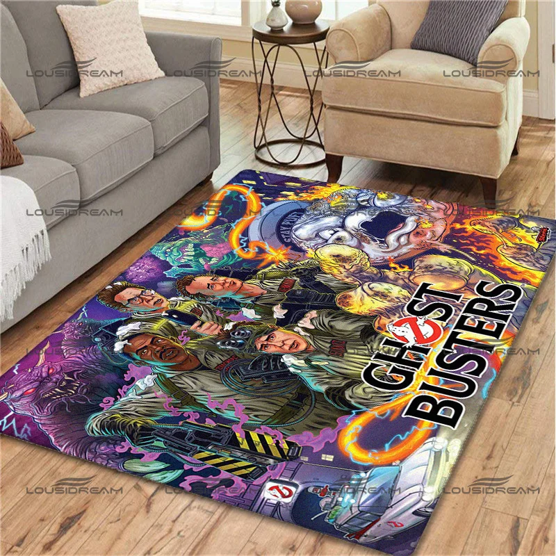 Fantasy Movie Carpet Square Flannel Ghost Busters Pattern Rugs Modern Home Living Room Floor Mats Bedroom Carpet