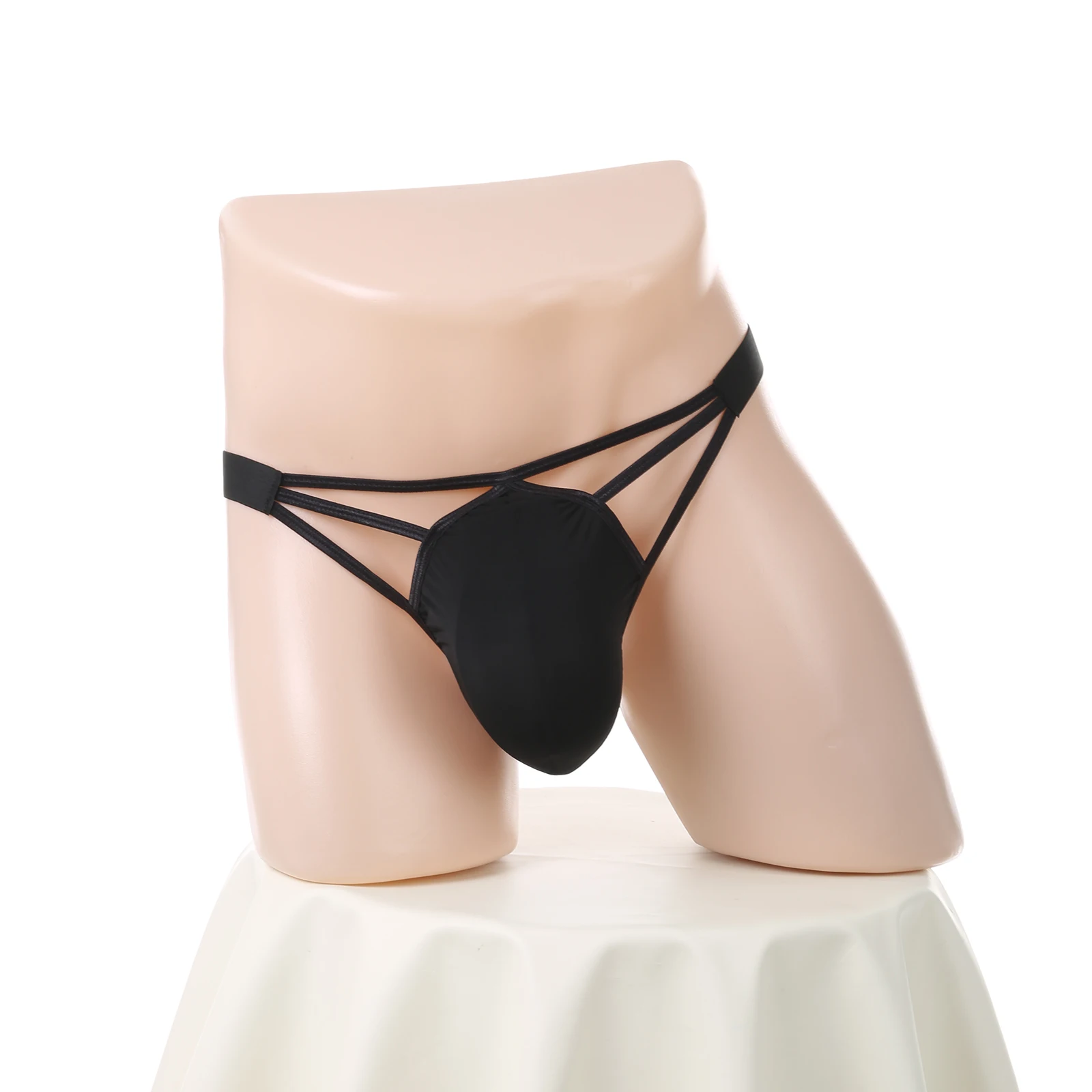 

Ice Silk Panties Sexy Men Thong Underpants Man Underwear Lingerie G String Jock Strap Thongs Big Pouch Jockstrap T-back