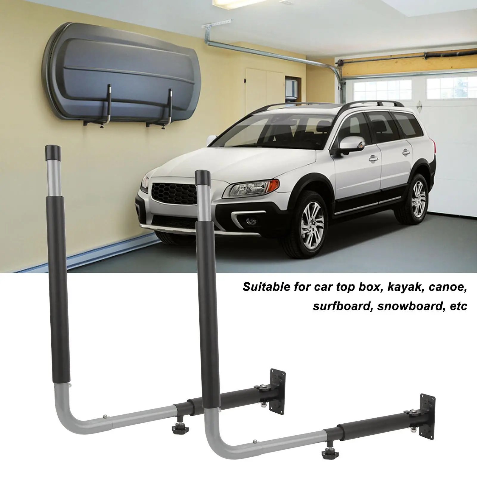 Adjustable Car Roof Box Side Wall Mount Kayak Storage Rack - 50KG Capacity, Space-Saving Solution, Easy to Install