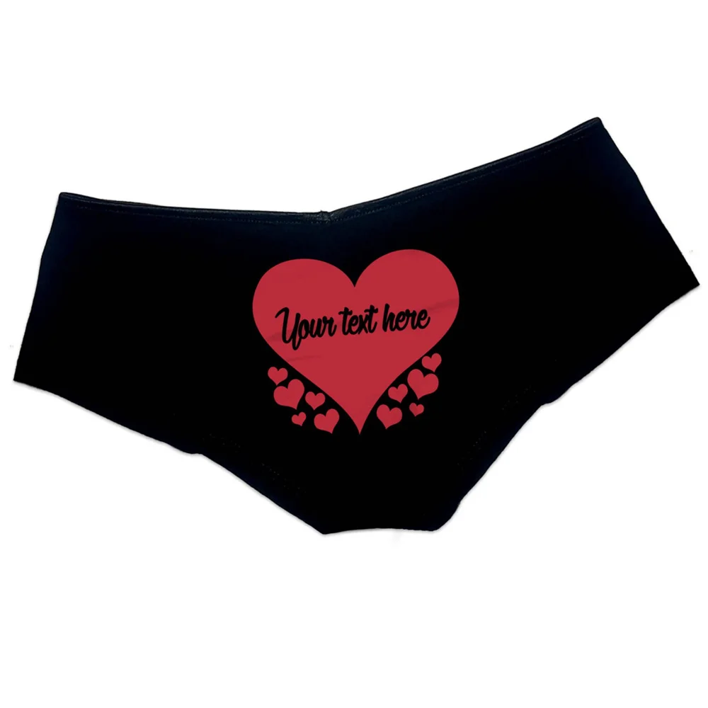 Custom Personalized Heart Panties Personalized With Your Words - Valentines Day Gift Booty Customized Womens Underwear