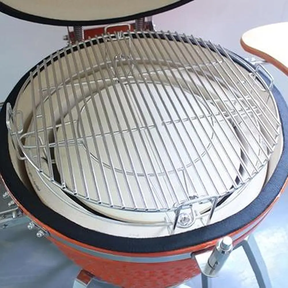 Upgraded Cooking Grates with Heat Deflectors for Large Kamado Grills: Compatible with BGE, Kamado Joe, and Char-Griller Akorn 18