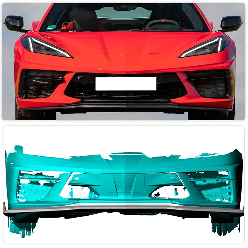 Car Front Bumper Lip Spoiler for Chevrolet Corvette C8 2020 2021 Racing Front Lip Chin Apron Guard Body Kits Carbon Fiber