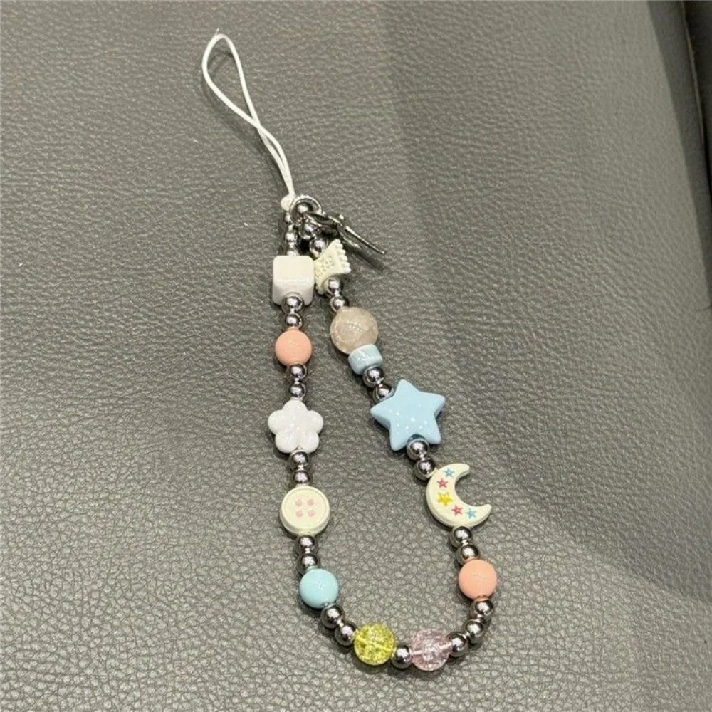 

Ремешок для мобильного телефона, новый INS, ремешок ручной работы со звездой и луной, ремешок из бисера, универсальный чехол для телефона, подвеска-цепочка, подвеска для камеры