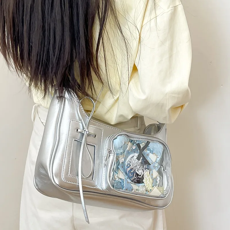 

Y2k Harajuku Shoulder Bag Women Korean Transparent Ita Bag School Crossbody Bag Female Japanese Designer Preppy Handbag