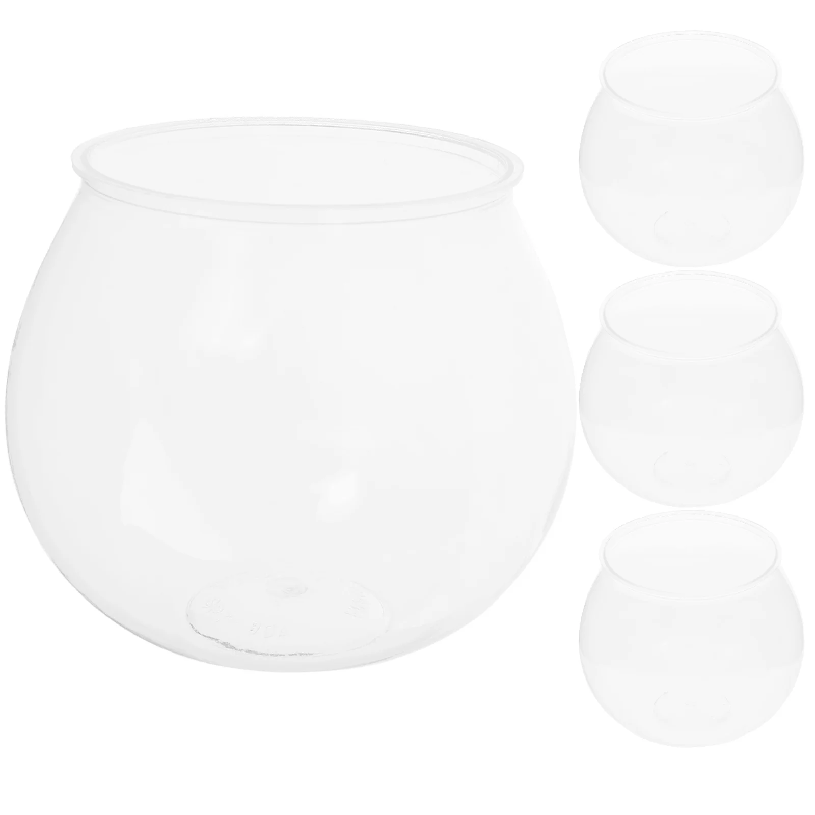 

4Pcs Plastic Fish Tank Clear Goldfish Bowl Anti-Falling Home Office Decor Mini Plastic Fish Tank Home Decor Goldfish Bowl