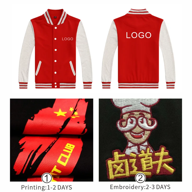 Woll-Baseballjacke, individuelle Catering-Arbeitskleidung, individuelle Muster, individuelles Logo