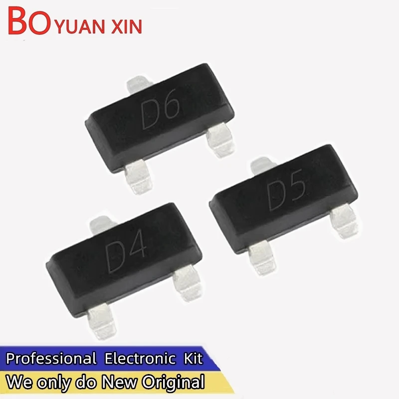 100pcs MMBD4148 D4 MMBD4148CC D5 MMBD4148CA D6 SOT-23 SMD Switch Diode