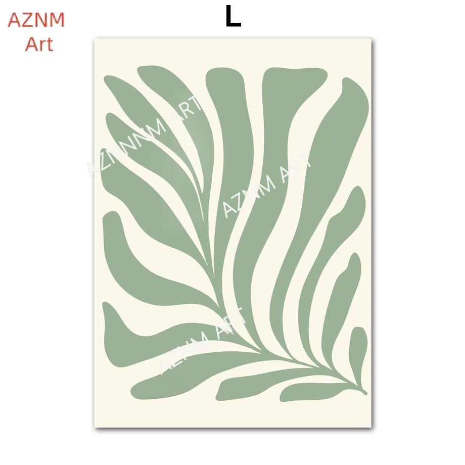 1PC Bohemia Green Lines Rainbow Leaf Flower Abstract Posters And Prints Wall Art Canvas Painting Pictures for Living Room Decor view 5