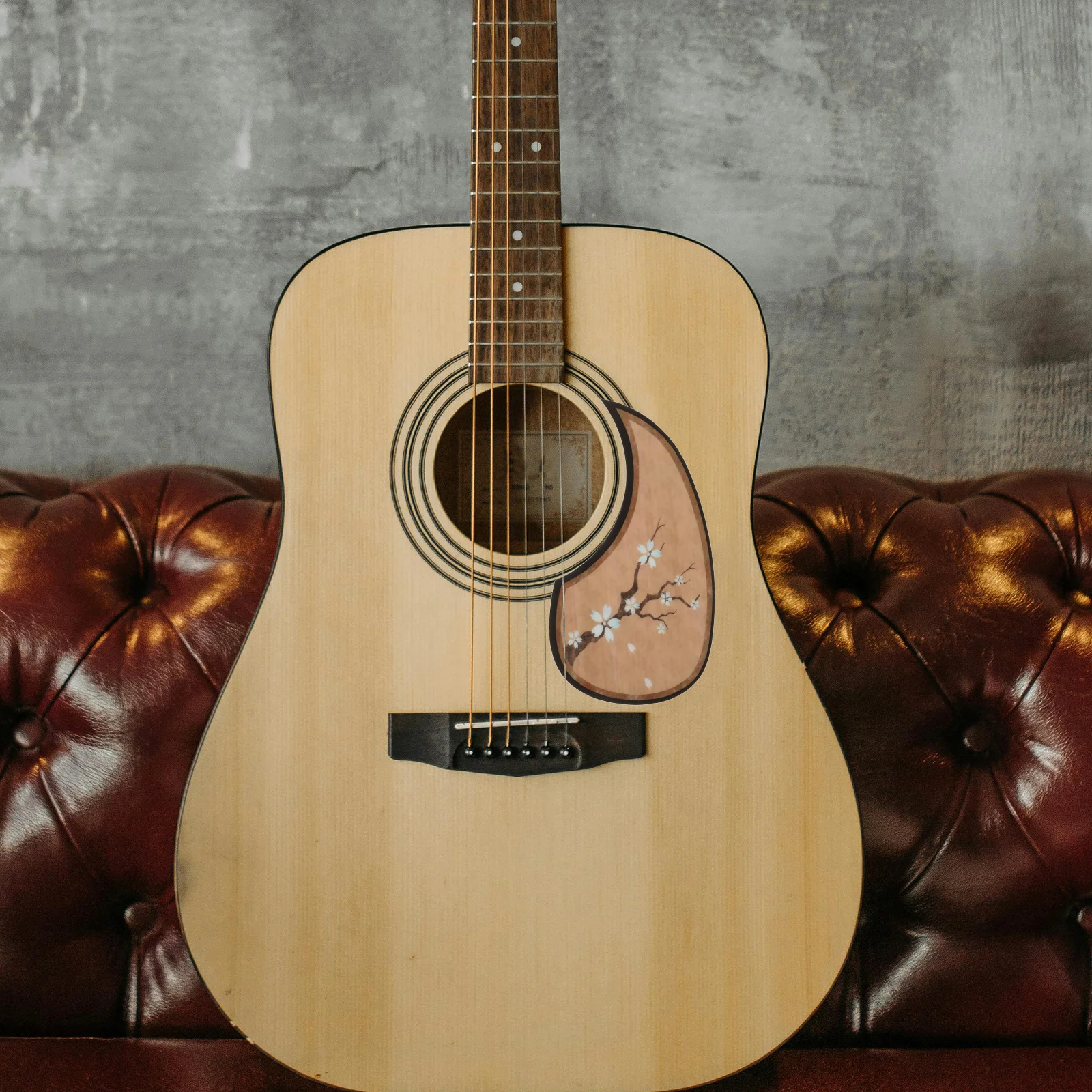 

Acoustic Guitar Pickguard Cherry Blossom Teardrop Pattern Anti-Scratch Durable Instrument Accessories for Strumming Guitars