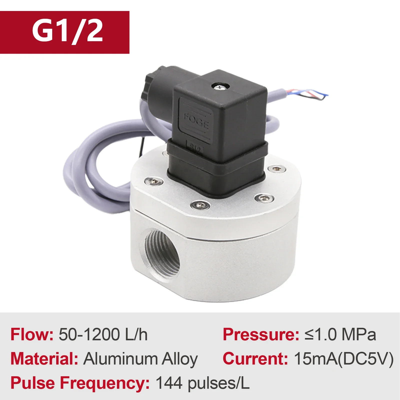 Aluminum Oval Gear Oil Flow Meter Sensor G1/4 G3/8 G1/2 G3/4 G1 Threaded Hall Effect Fuel Diesel Dispenser