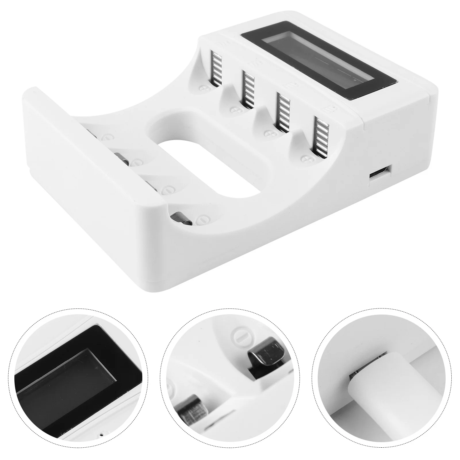 

4 Bay Lcd Universal Rechargeable 4 Slots Charging Device Overcharge Overheat Protection For Different Size