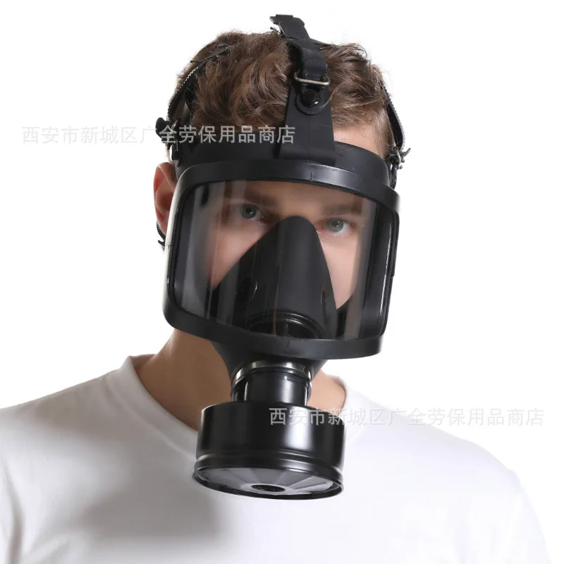 gas-mask-full-mask-head-mounted-large-field-of-view-can-be-connected-to-the-gas-filter-tank-airway-fire-protection