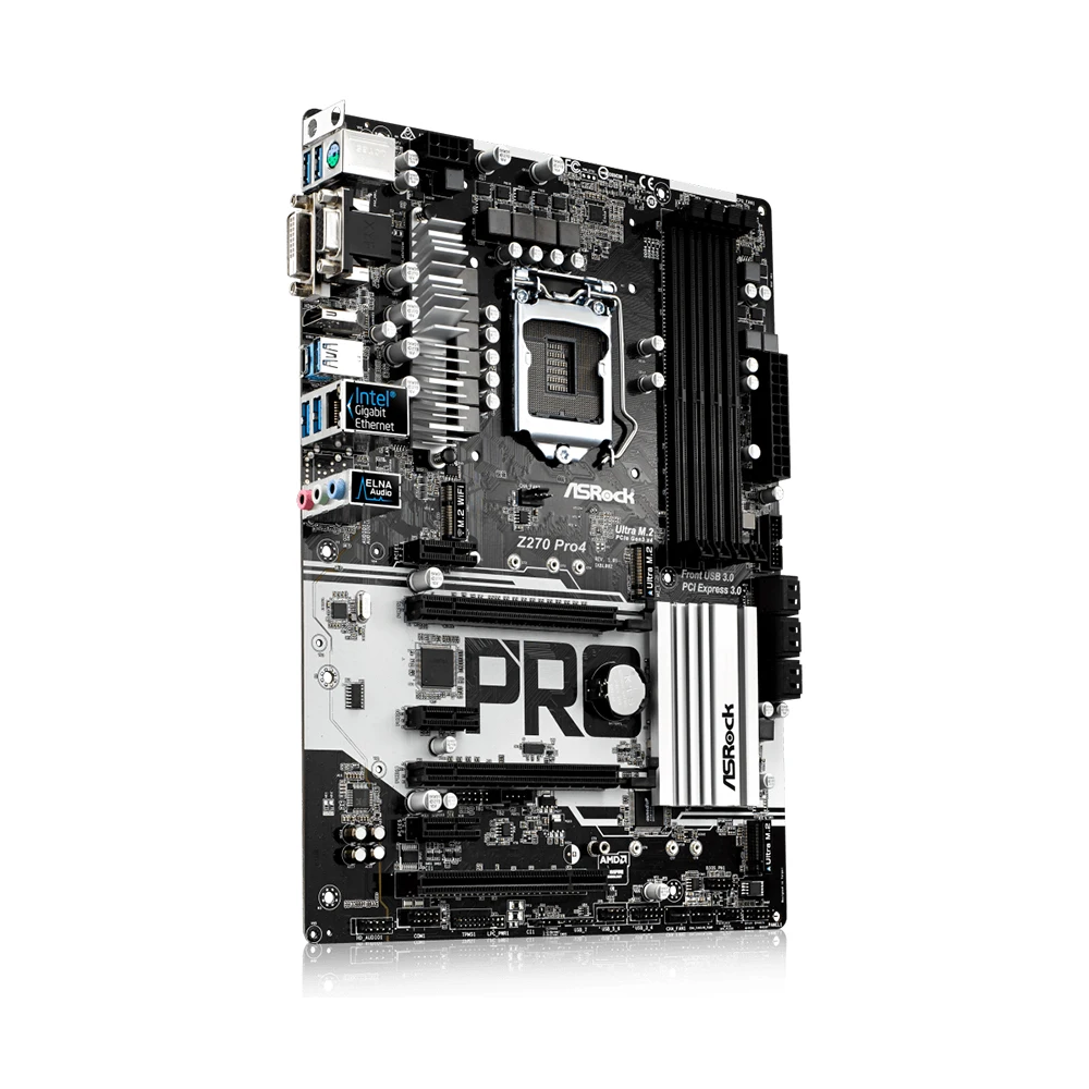 Imagem -02 - Placa-mãe Asrock-z270 Pro4 Suporte I77700k 6700 I5-7600 6500 I3-7300 Cpu Lga 1151 Ddr4 3733 Mais oc M.2 Pcie 3.0 Atx Mainboard