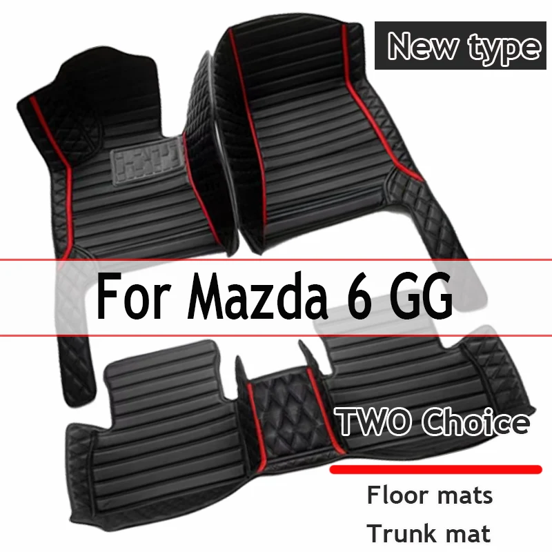 Custom Automotive Car Floor Mats For Mazda 6 GG 2003 2004 2005 2006 2007 Auto Luxury Leather Men Women Car Mats Full Coverage