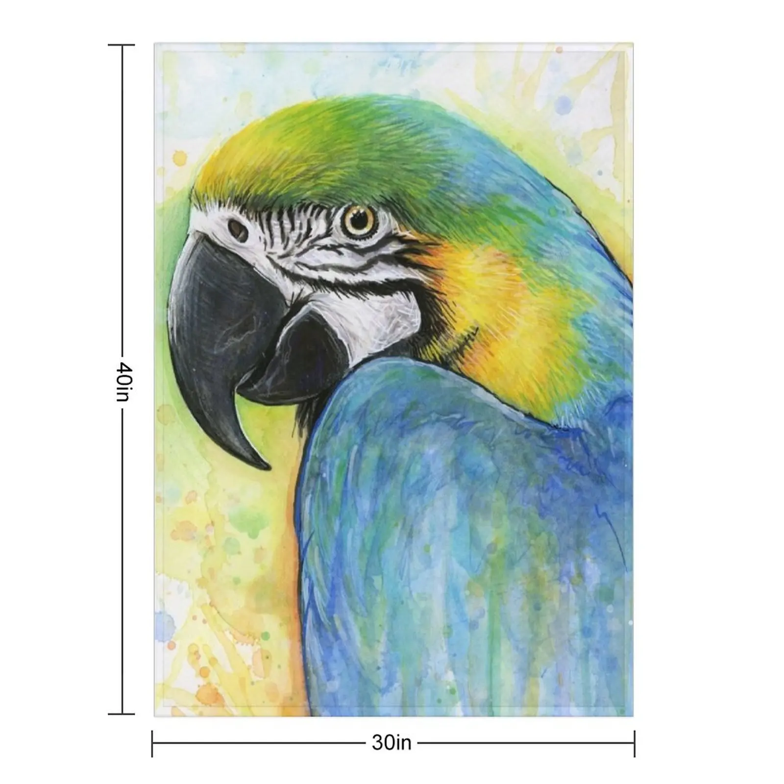 Macaw Watercolor Throw Blanket Loose manga Luxury Thicken Sleeping Bag warm for winter christmas gifts Blankets
