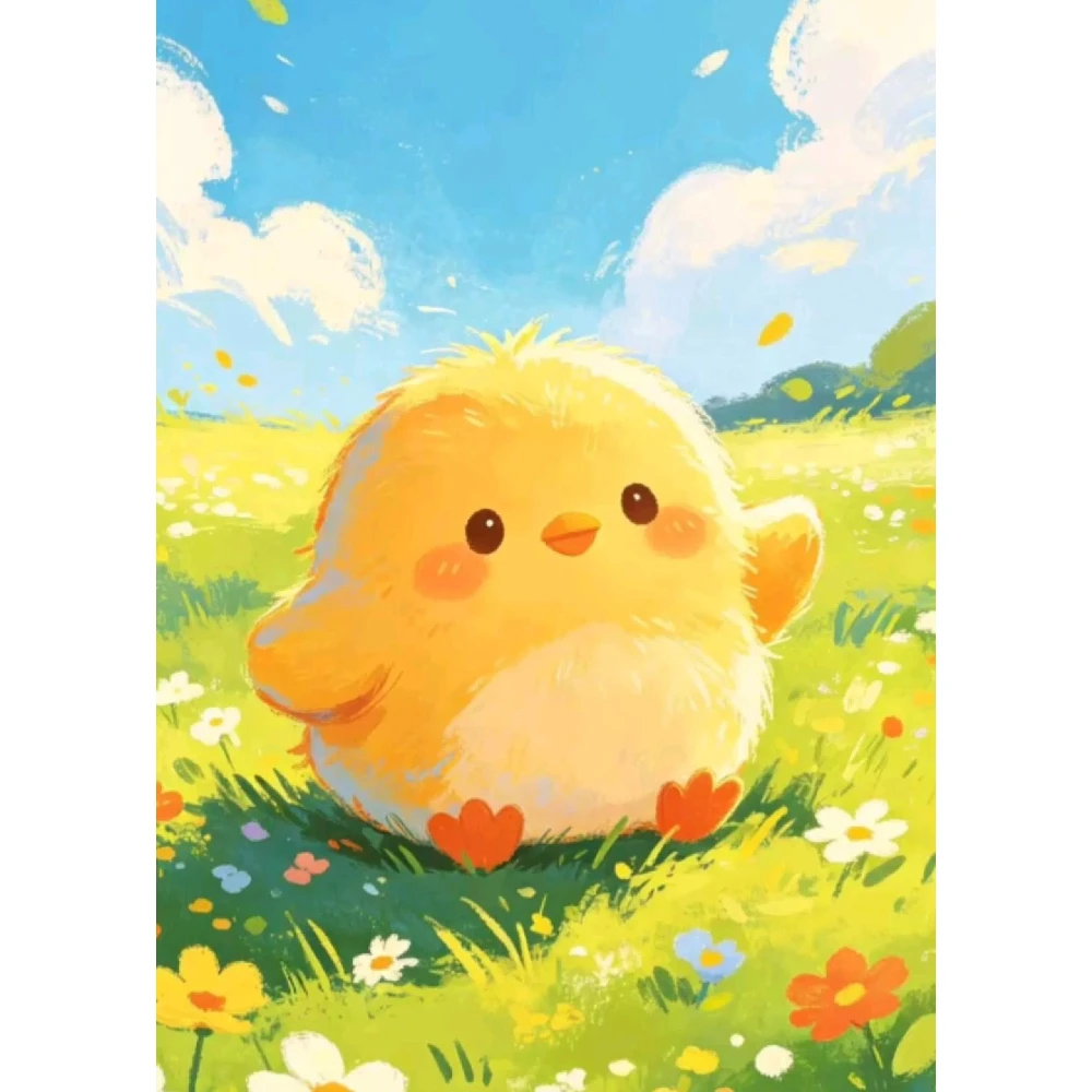 

500/1000/1200/2000 PCS Jigsaw Puzzles Happy Yellow Chicken Animal Family Activity Relaxing Games for Living Room Home Decor Gift