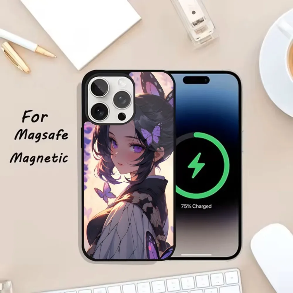حافظة هاتف D-Demon S-Slayers لهاتف iPhone 16,15,14,Plus,Pro,Max Magsafe شحن لاسلكي مغناطيسي