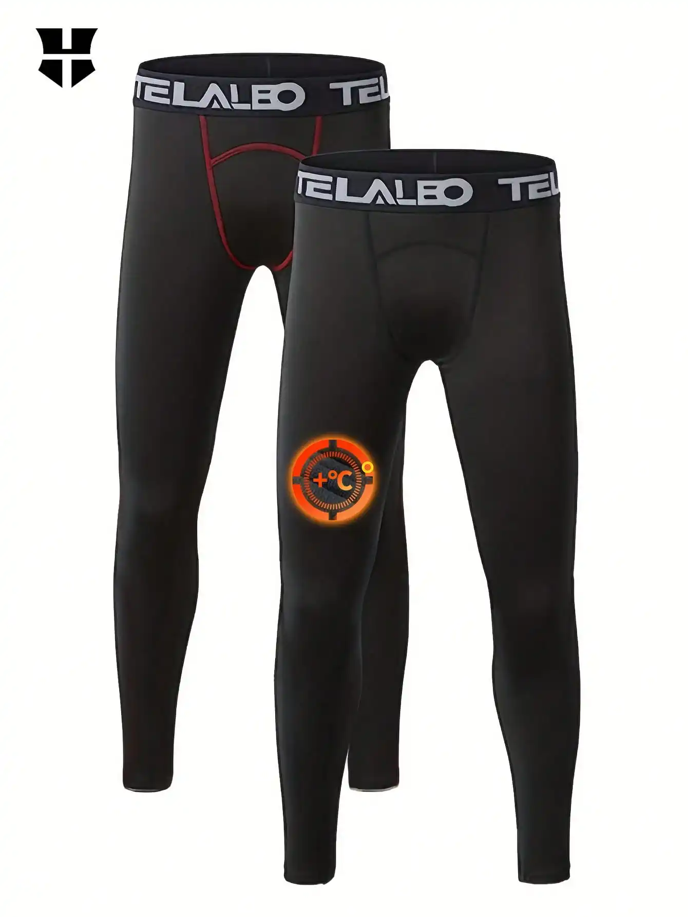 

Комплект из 2-х мужских черных компрессионных термоштанов с отражающим поясом