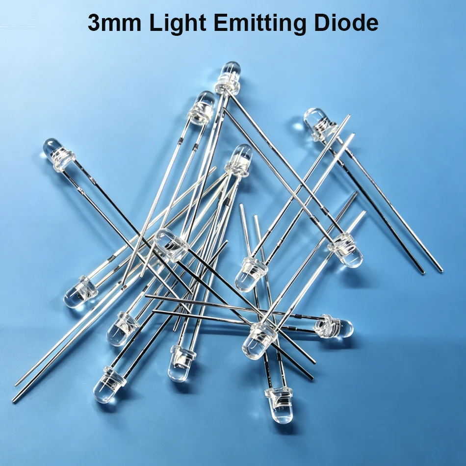 100PCS 3mm 5mm Yellow Candle Flicker LED Diode, Clear Round Lens,Red Orange Intermitente Flame Light Emitting Diode