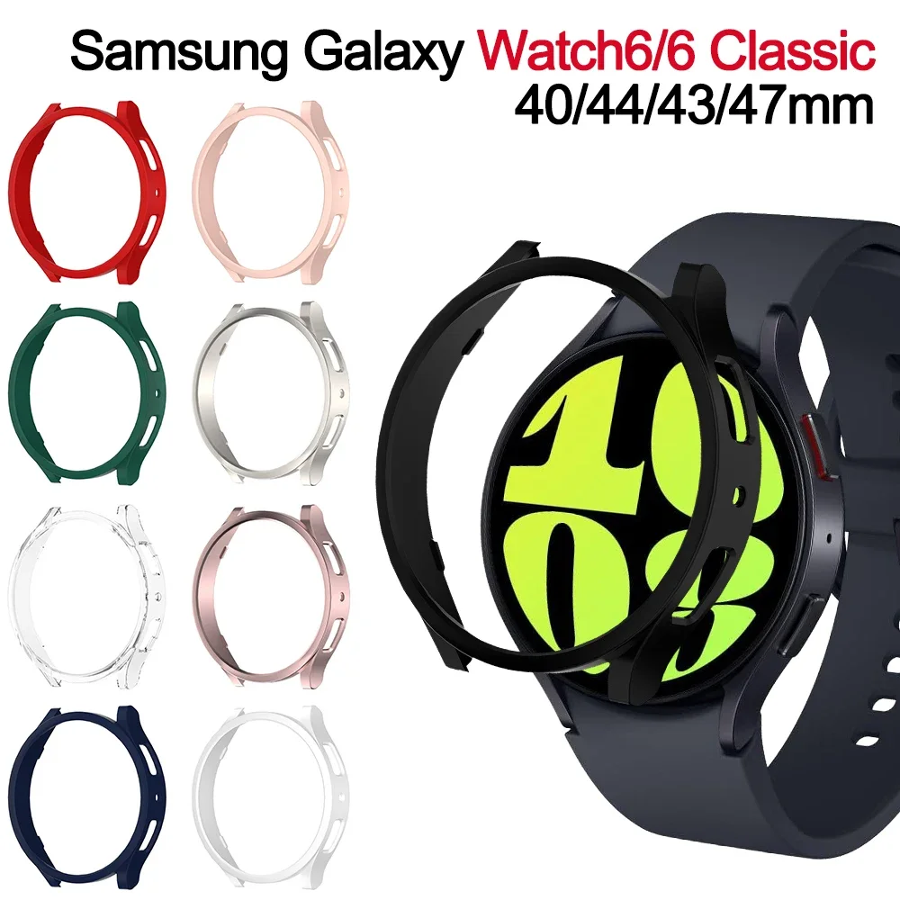 Чехол для Samsung Galaxy Watch 6, 40 мм, 44 мм, защитная пленка для экрана, бампер для ПК, универсальный Galaxy Watch 6, классический аксессуар 43 мм/47 мм