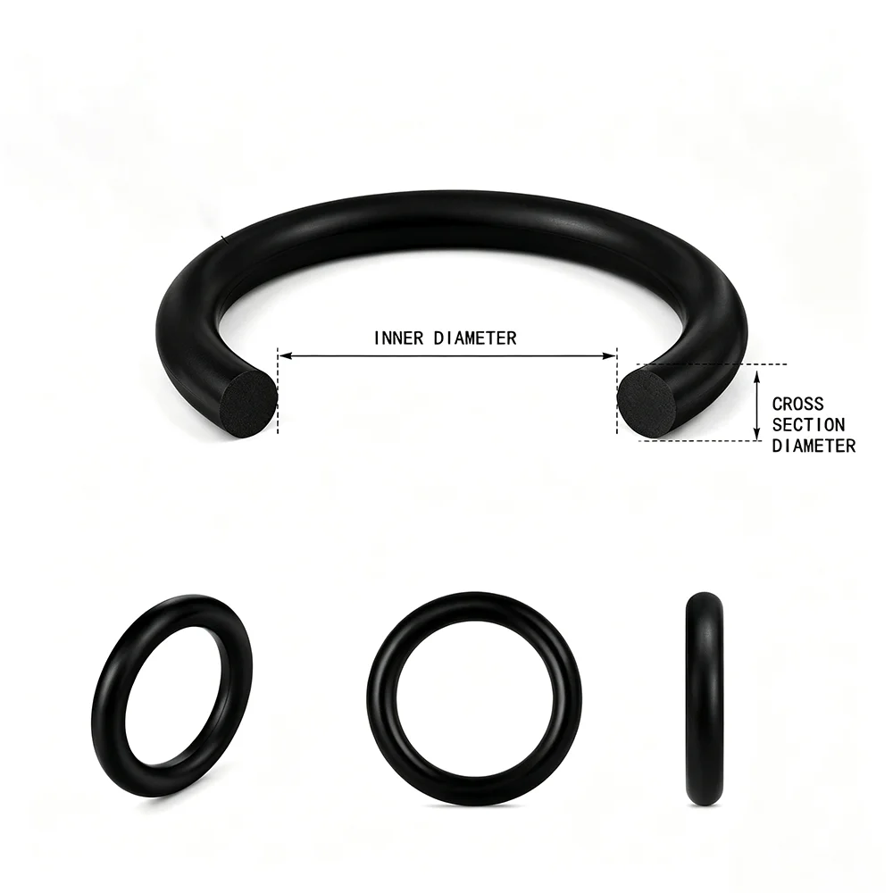 225pcs Black NBR O-ring Combination Cs1.5mm OD 6-30mm Long term sealing/industrial equipment maintenance complete set of rubber
