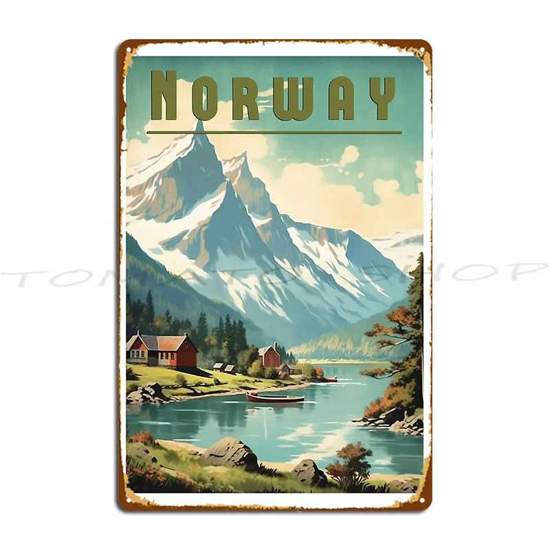 Vintage Norway Travel Fascinating Metal Signs Cinema Club Bar Garage Customized Tin Sign Poster