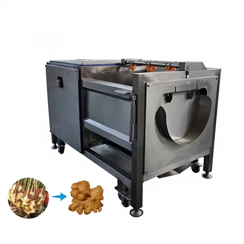 Customized Multifunctional Automatic Root Vegetable Cleaning Peeling Machine For Potato Carrot Ginger Cassava