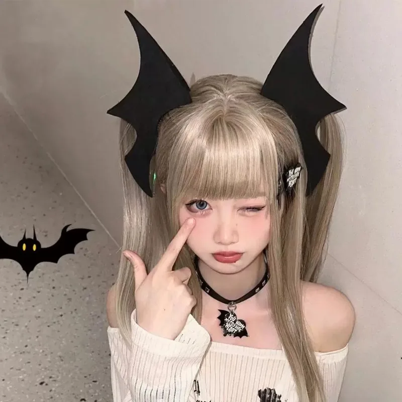 جديد هالوين الظلام الخفافيش أجنحة مشبك شعر البلاستيك القوطية الجانب مقاطع ملحق تأثيري الأسود الشيطان أغطية الرأس موضوع ملابس الحفلات دبوس الشعر #1