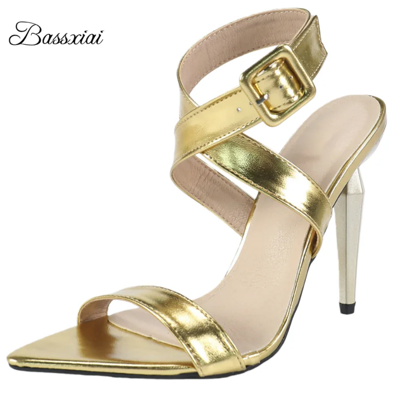 

Sexy Pointed Toe Gladiator Sandals Women Unique Spike Heel Ankle Strap Party Shoes Summer For Girls