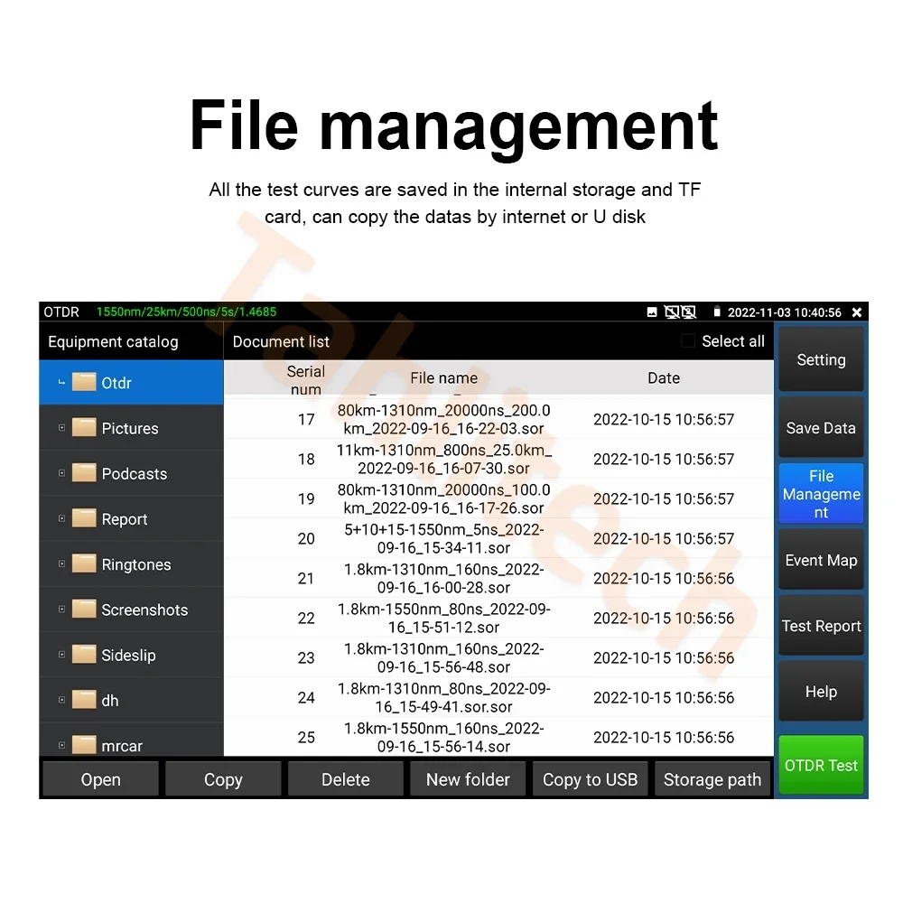 MINI OTDR Test 1310/1550 34/32/28/26 Optic Fiber Reflect with PDF Report Event Map Ethernet Cable Tester