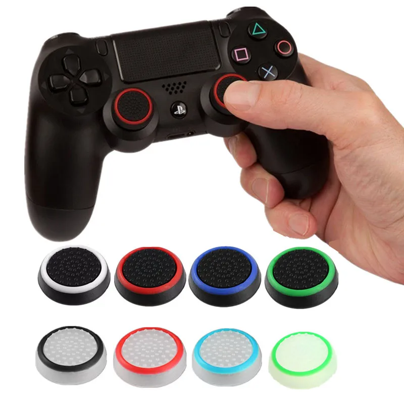 Borracha macia Silicone Anti-Slip Thumb Grip Cap, Stick Cover, Case Skin para Sony Play Station 4, PS5, PS4 Slim Pro, Xbox One 360, 4pcs