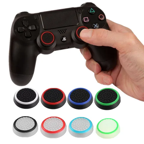 4pcs Soft Rubber Silicone Anti-Slip Thumb Grip Stick Cap Cover Case Skin for…