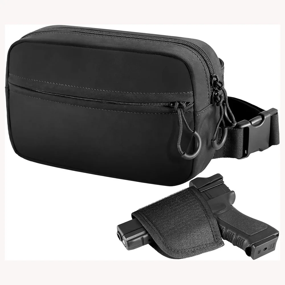 Tactical Crossbody Bag Concealed Carry Holster Included Zipper gun Carry Pouch EDC Tool Fanny Pack Outdoor Sports Waist Pack