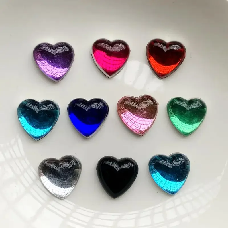 6mm&8mm&10mm& 12mm&14mmn Heart-shaped rhinestone flat back DIY jewelry making accessories nail art decorations