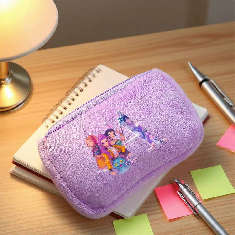 

KPop Demon Hunters Plush Small Zero Wallet Cute Cartoon Pattern Card Bag Portable Keychain Coin Wallet Children's Birthday Gift