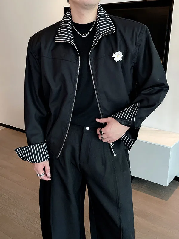 

Мужская модная подушечка в полоску в стиле ретро, молодежная сезонная верхняя одежда на осень и весну, полиэфирное волокно