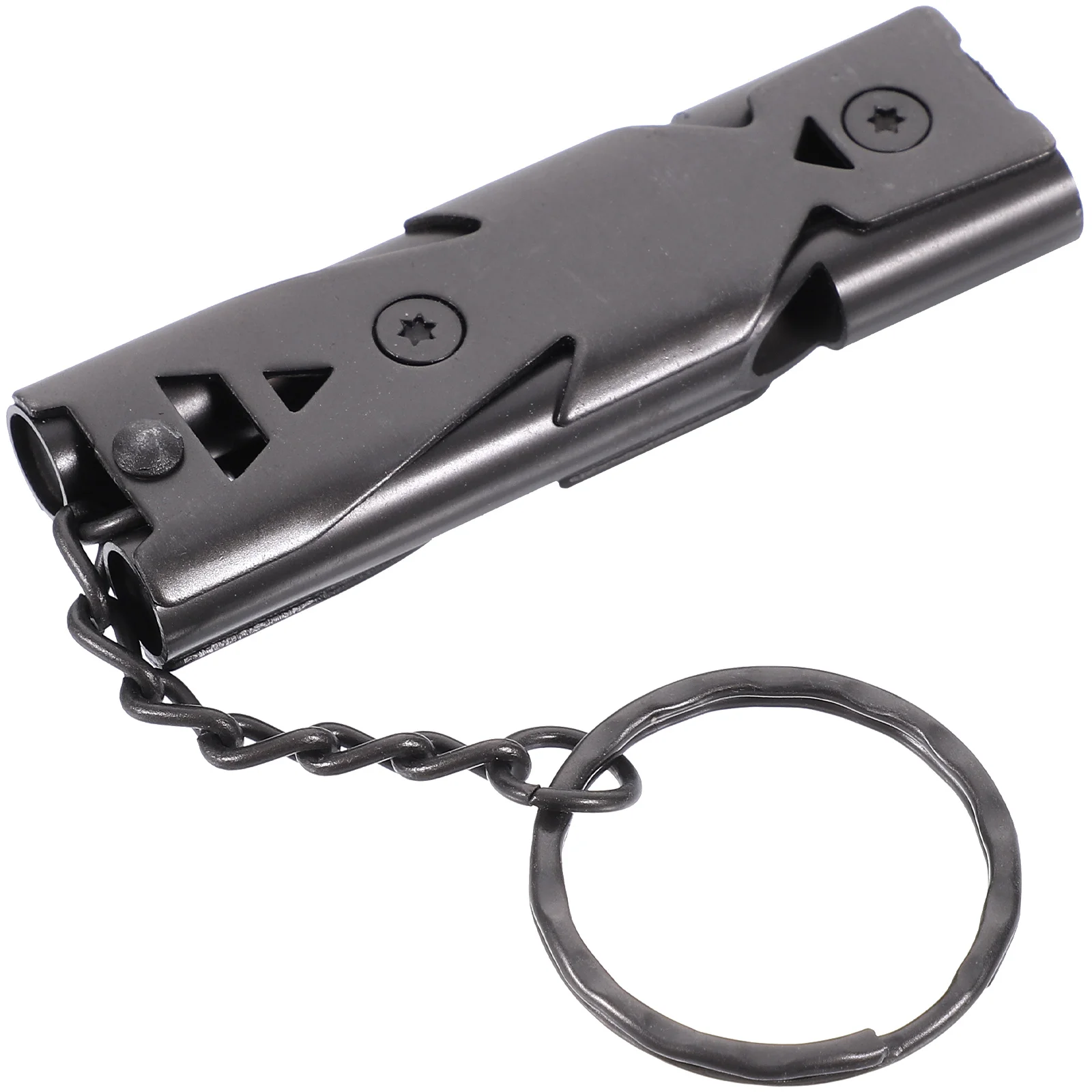 

Loud Stainless Steel Whistle Keychain Dual Tube Emergency Survival Whistle For Camping Hiking School Gym Outdoor