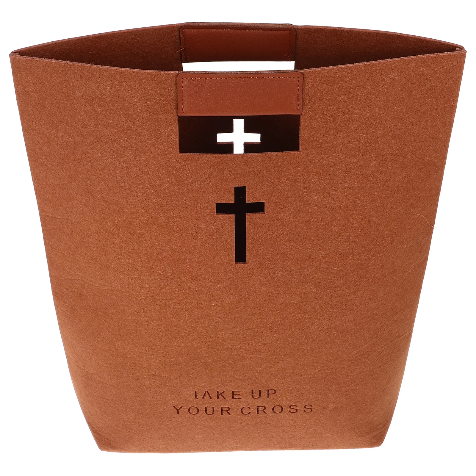 

Large Capacity Felt Bible Tote Hollow Cross Design Multifunctional Tote Bible Carrying Organizer Storage Bag Grocery Shopping