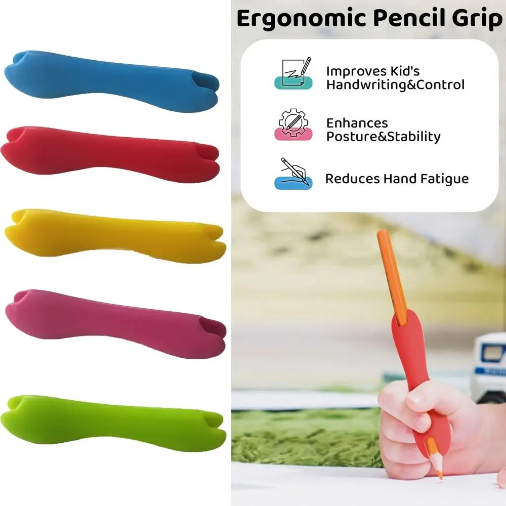 Silicone Pencil Holders Aid Handwriting Reusable Writing Posture Correction Tools Comfortable Non-slip Writing Corrector Trainer