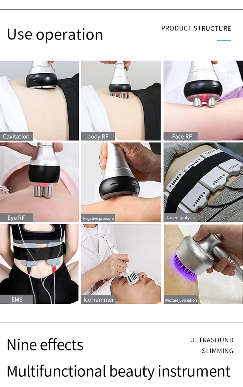 40k 6 in 1 Lipo laser Kavitation Multifunktion maschine RF Lifting Hochfrequenz Hauts traffung Lipo kavitation Körper Abnehmen