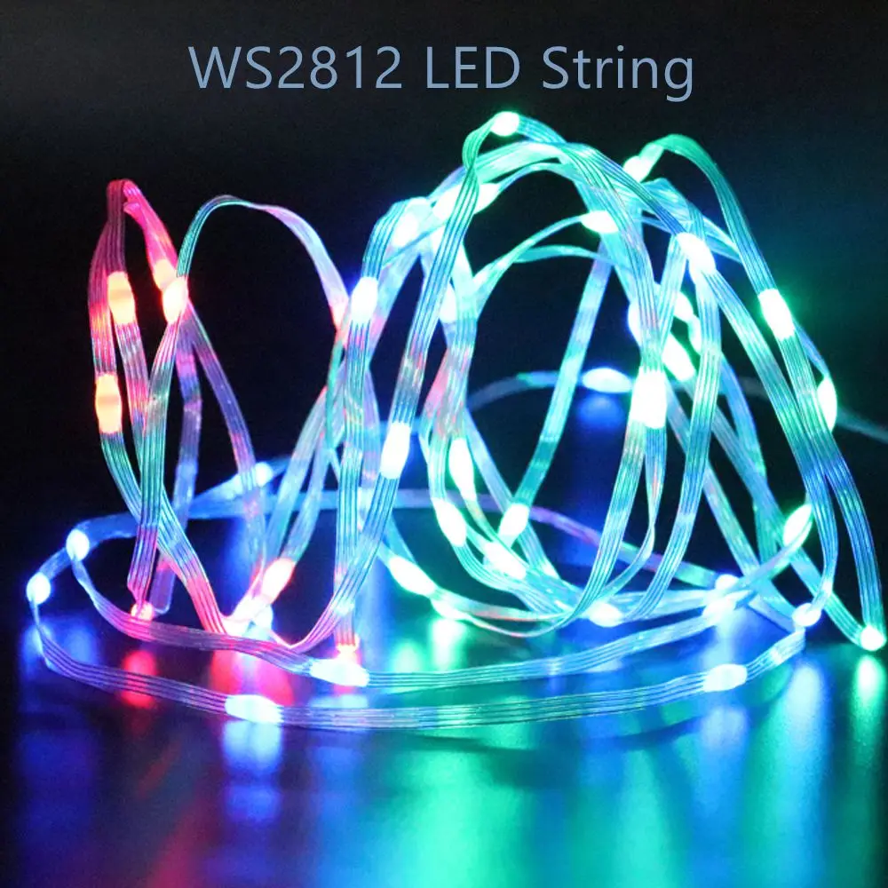 WS2812B LED String Dream Color Christmas Lights WS2812 RGB Led Strip Bluetooth Music Full Color Addressable Individually DC5V